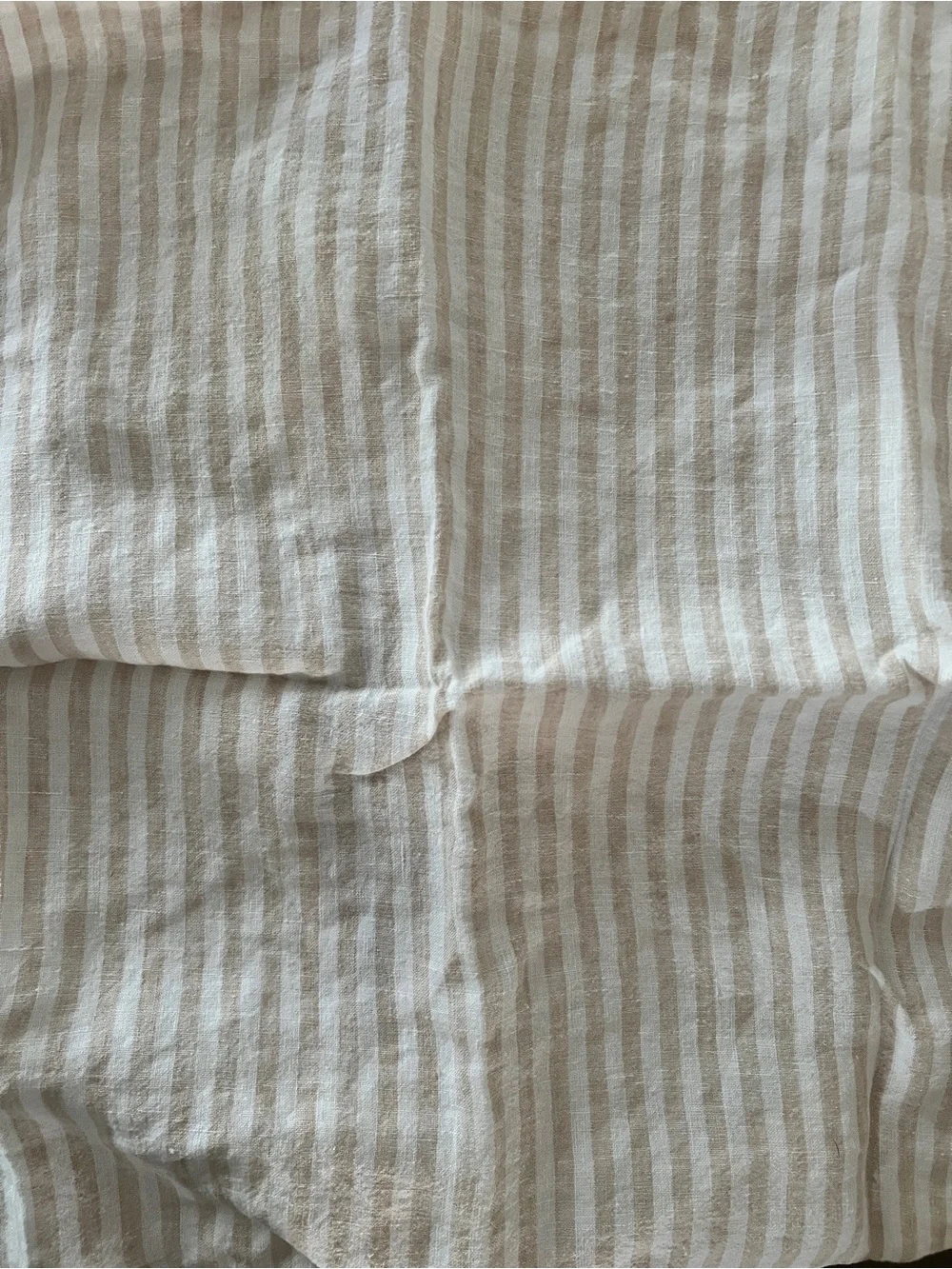 Quince European Linen Stripe Sham Set in Natural/White, King